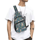 Raccoon tropical leaves pattern All Over Print Chest Bag