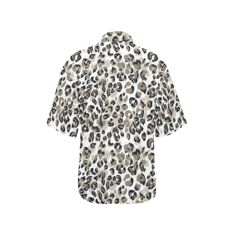 Leopard skin print pattern Women's All Over Print Hawaiian Shirt