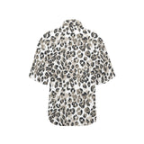 Leopard skin print pattern Women's All Over Print Hawaiian Shirt