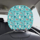 Christmas cute siberian husky puppie pattern Car Headrest Cover
