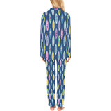 Surfboard Pattern Print Design 03 Women's Long Pajama Set
