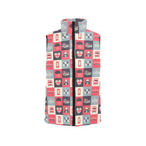 British Pattern Print Design 05 Men's Padded Vest