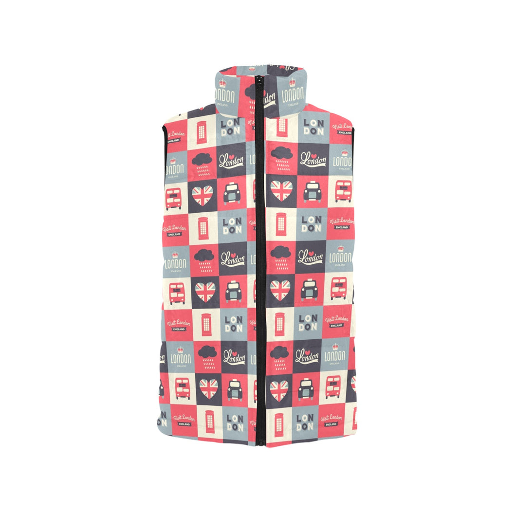 British Pattern Print Design 05 Men's Padded Vest
