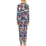 Blue red dragon cloud pattern Women's All Over Print Pajama Set