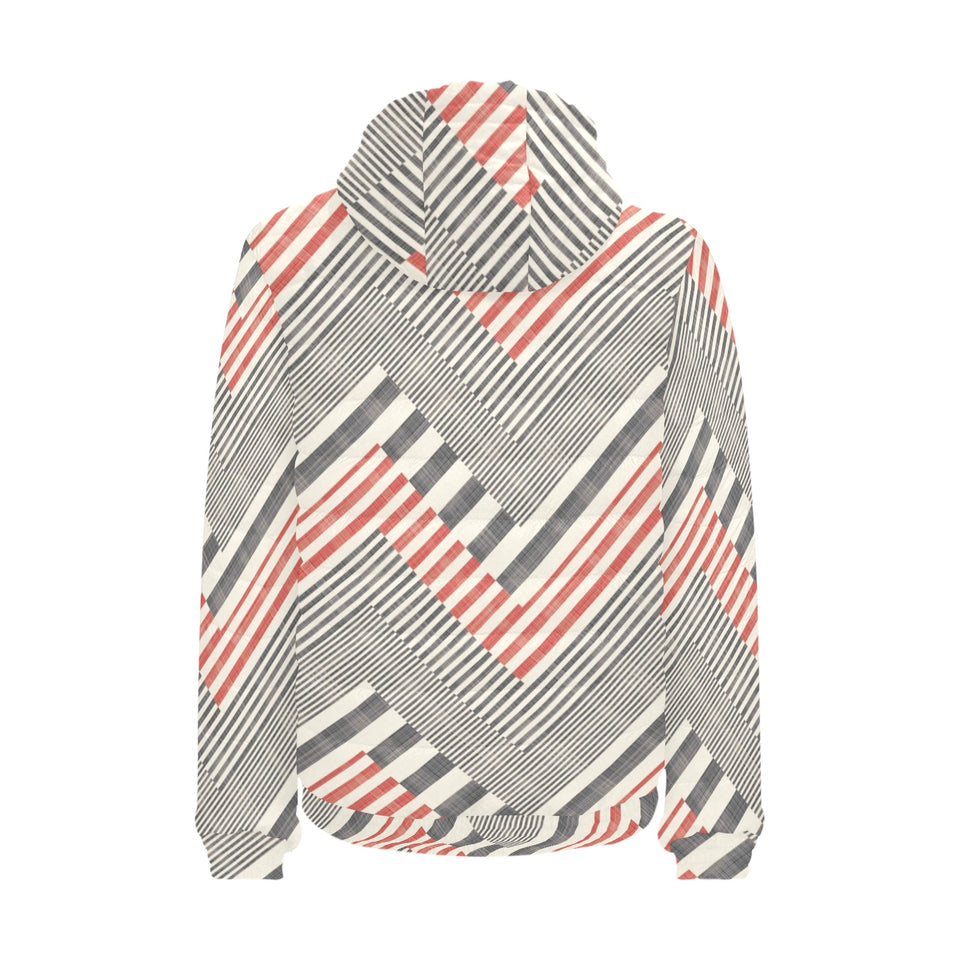 zigzag chevron striped pattern Men's Padded Hooded Jacket