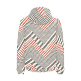 zigzag chevron striped pattern Men's Padded Hooded Jacket