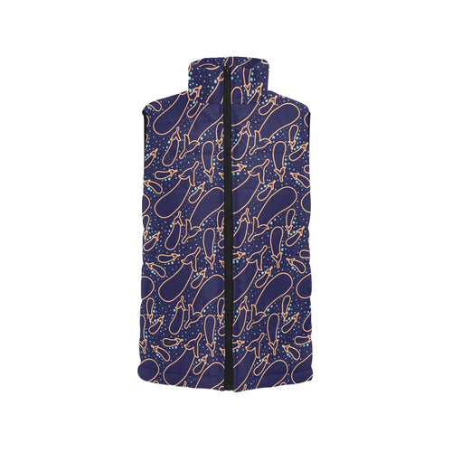 Eggplant Pattern Print Design 04 Men's Padded Vest