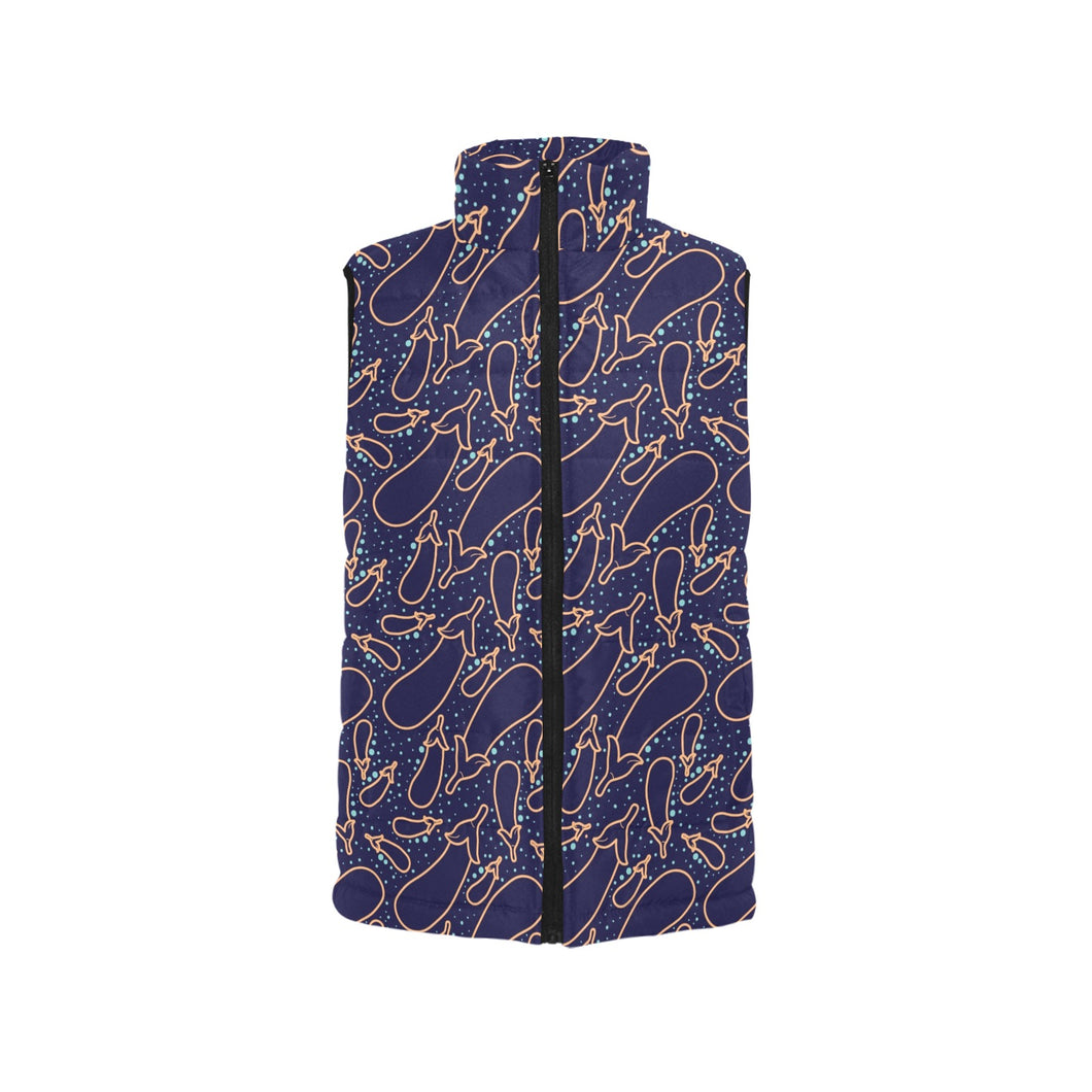 Eggplant Pattern Print Design 04 Men's Padded Vest