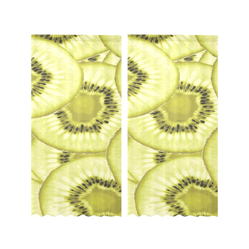 Sliced kiwi pattern Gauze Curtain