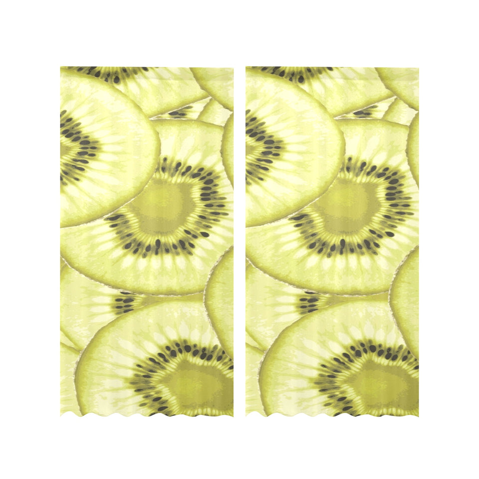 Sliced kiwi pattern Gauze Curtain