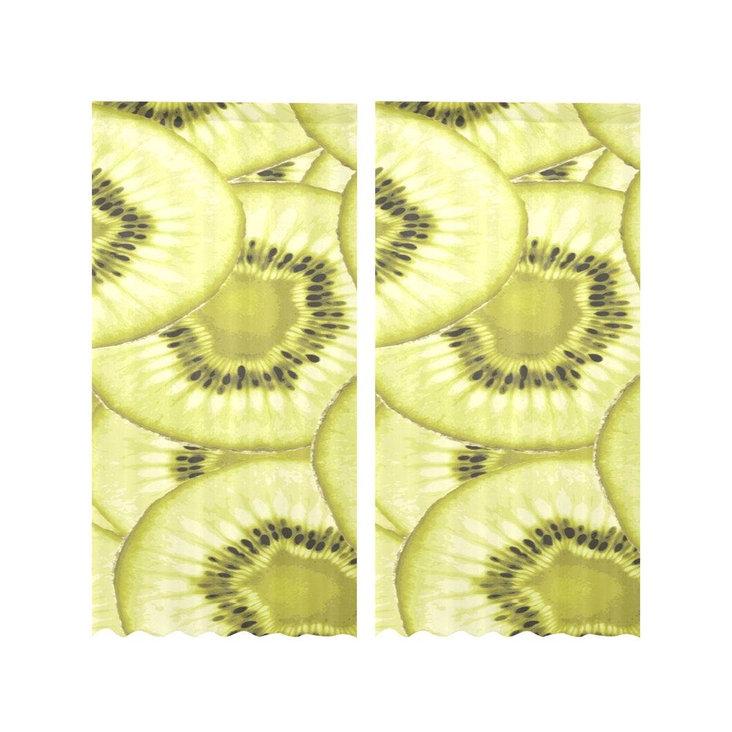 Sliced kiwi pattern Gauze Curtain