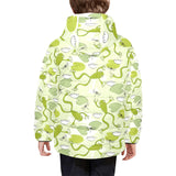 Cute frog dragonfly pattern Kids' Boys' Girls' Padded Hooded Jacket