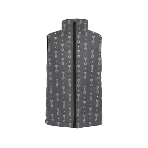 Engine Piston Black Background Pattern Design 02 Women's Padded Vest