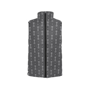Engine Piston Black Background Pattern Design 02 Women's Padded Vest