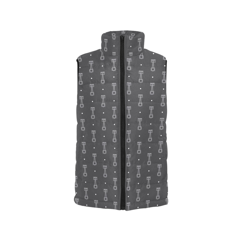 Engine Piston Black Background Pattern Design 02 Women's Padded Vest