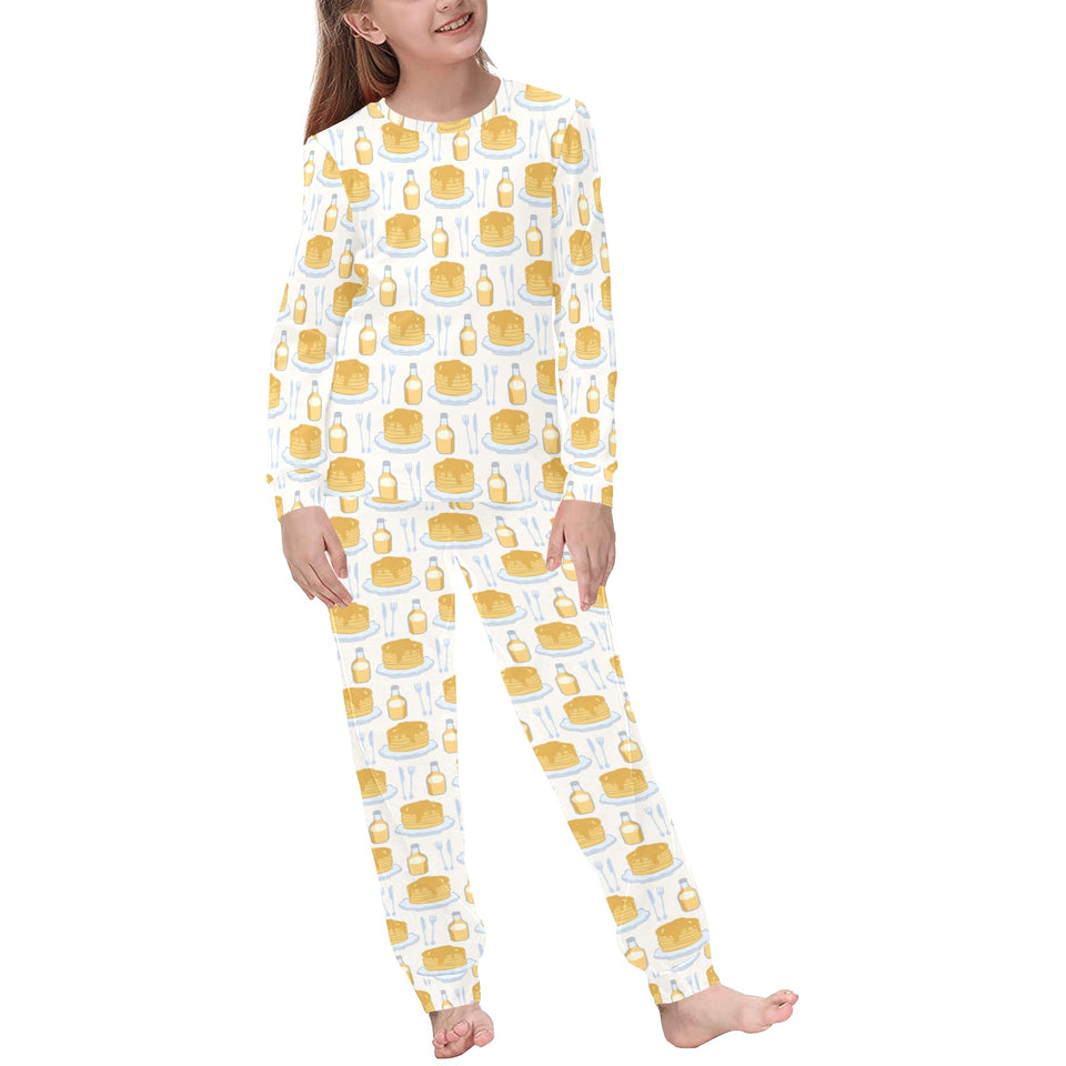 Pancake Pattern Print Design 05 Kids' Boys' Girls' All Over Print Pajama Set