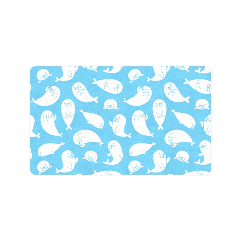 Cute white sea lion seals pattern Doormat