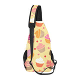 cake cupcake heart cherry pattern All Over Print Chest Bag