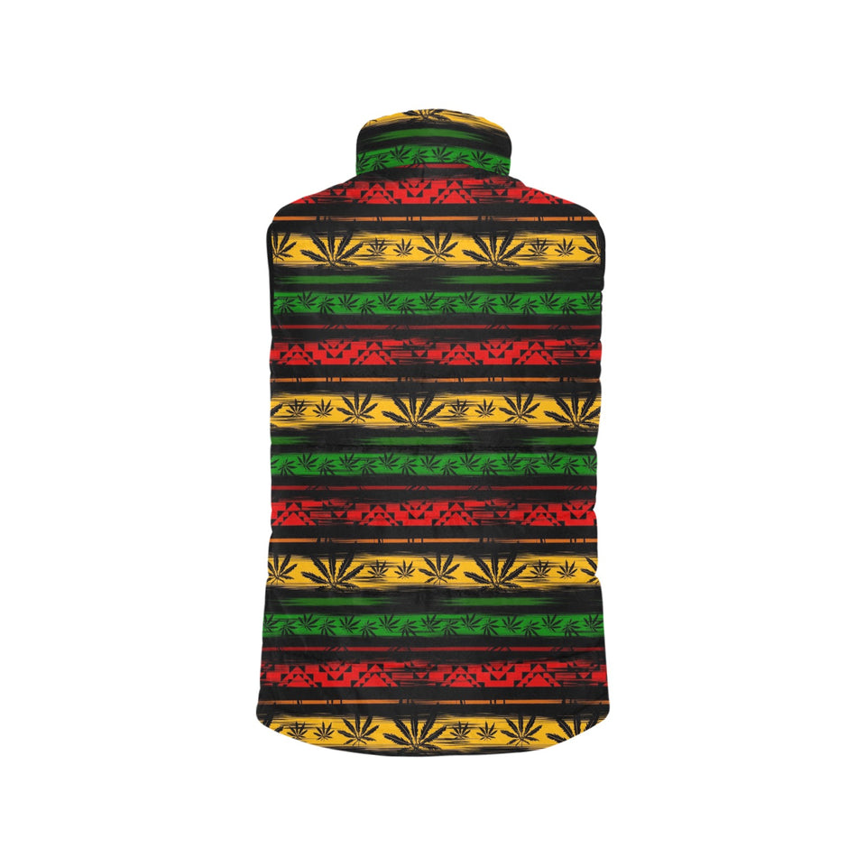 Canabis Marijuana Weed Pattern Print Design 04 Men's Padded Vest