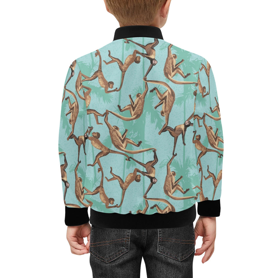 Monkey Palm tree background Kids' Boys' Girls' Bomber Jacket