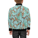 Monkey Palm tree background Kids' Boys' Girls' Bomber Jacket