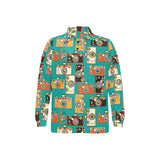 Camera Pattern Print Design 03 Men's Long Sleeve Polo Shirt