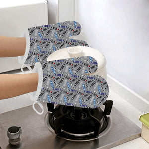 Skate Board Pattern Print Design 03 Heat Resistant Oven Mitts