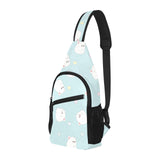White cute hamsters heart pattern All Over Print Chest Bag