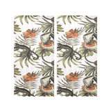 Monkey red hibiscus flower palm leaves floral patt Gauze Curtain