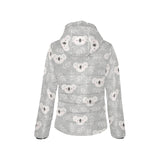 Cute koala leaves pattern Women's Padded Hooded Jacket