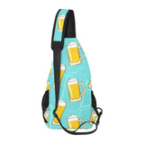 Beer pattern green background All Over Print Chest Bag