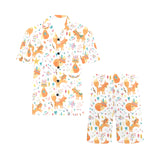 cute tribal fox pattern Men's V-Neck Short Pajama Set