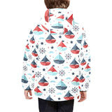 Cute color paper sailboat pattern Kids' Boys' Girls' Padded Hooded Jacket