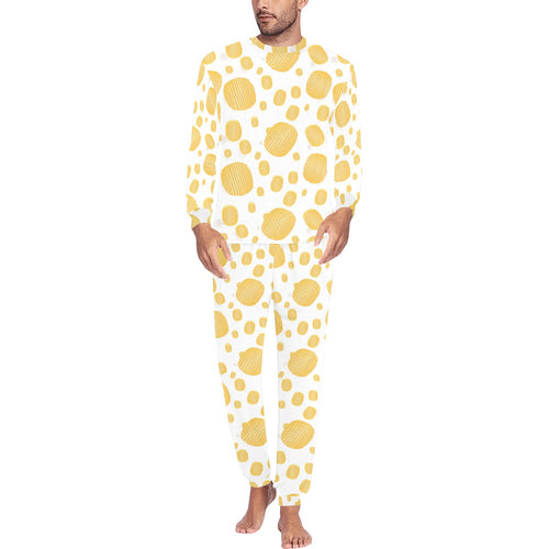 Potato Chips Pattern Print Design 03 Men's All Over Print Pajama