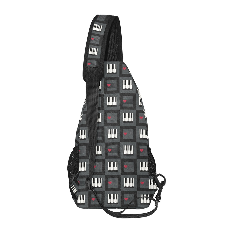 Piano Pattern Print Design 05 All Over Print Chest Bag