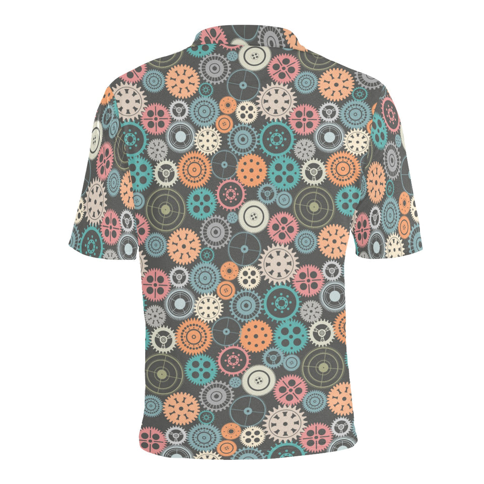 Gear Pattern Print Design 05 Men's All Over Print Polo Shirt