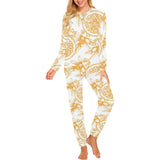 hand drawn orange fruit pattern Women's All Over Print Pajama Set