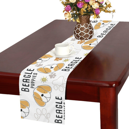 Cute beagle dog pattern background Table Runner