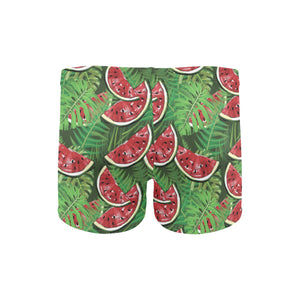 Watermelons tropical palm leaves pattern backgroun Men's Swimming Trunks