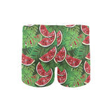 Watermelons tropical palm leaves pattern backgroun Men's Swimming Trunks