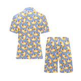 Guinea Pig Pattern Print Design 02 Men's V-Neck Short Pajama Set
