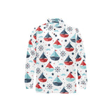 Cute color paper sailboat pattern Men's Long Sleeve Polo Shirt
