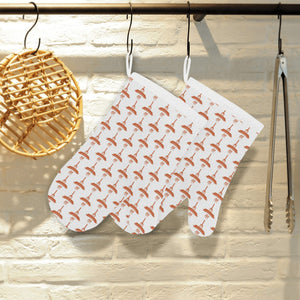 Sausage Pattern Print Design 05 Heat Resistant Oven Mitts