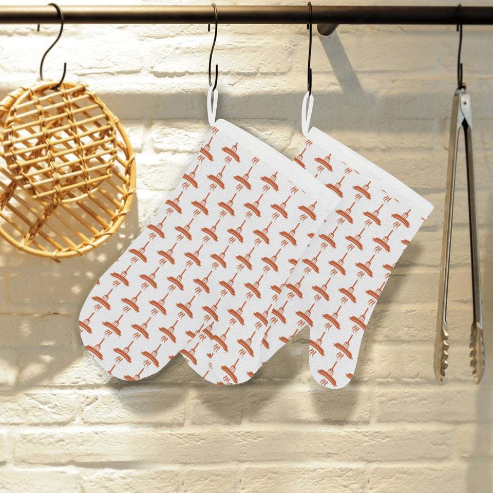 Sausage Pattern Print Design 05 Heat Resistant Oven Mitts