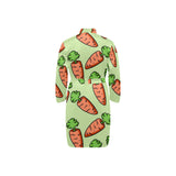 Carrot Pattern Print Design 05 Men's Long Sleeve Belted Night Robe