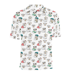 English Bulldog Pattern Print Design 03 Men's All Over Print Polo Shirt