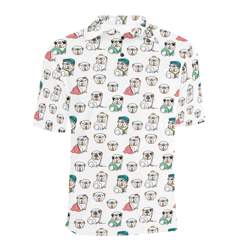 English Bulldog Pattern Print Design 03 Men's All Over Print Polo Shirt