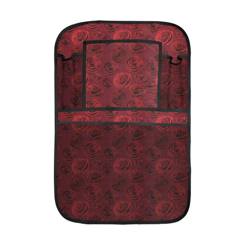Rose Pattern Print Design 02 Car Seat Back Organizer