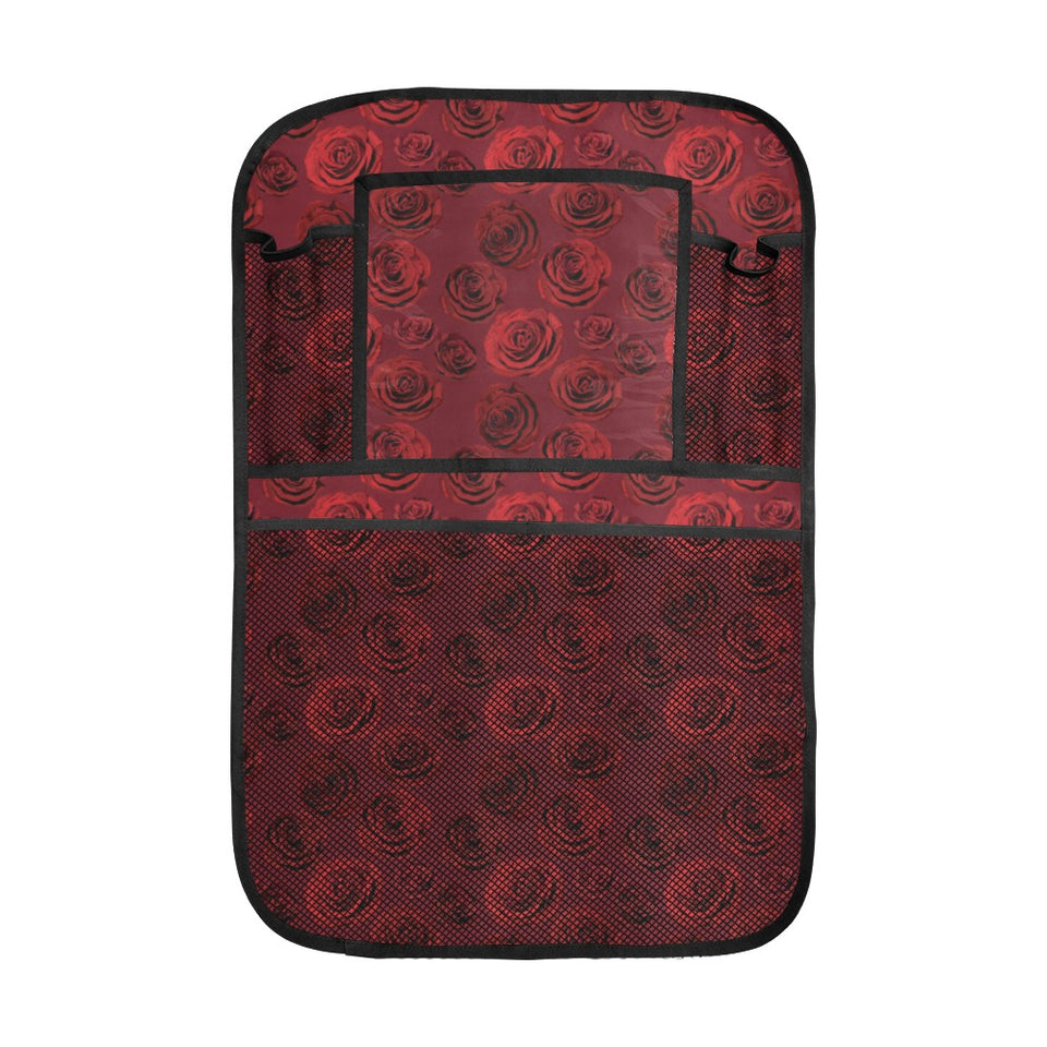 Rose Pattern Print Design 02 Car Seat Back Organizer