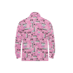 Piano Pattern Print Design 01 Men's Long Sleeve Polo Shirt